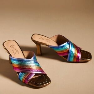 Seychelles Fleet Rainbow Heeled Sandals NWOT US 6.5